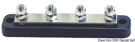 Elektrisk samleskinne med 4 x M6-terminaler, 150 A