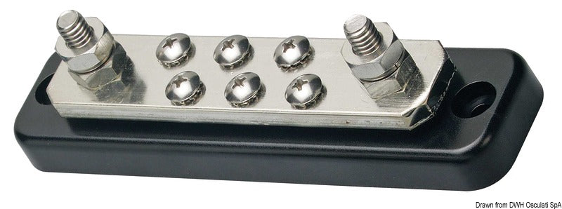 Elektrisk busbar-fordelingsskinne – 6 × 5 mm, 2 × 8 mm, 250 A