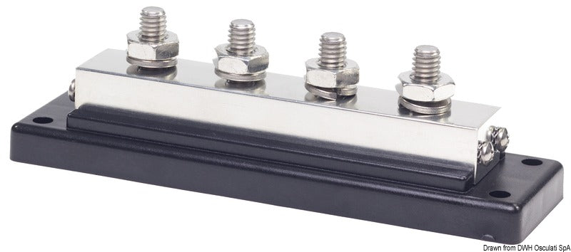 Busbar-samleskinne med 4 × 10 mm effektterminaler