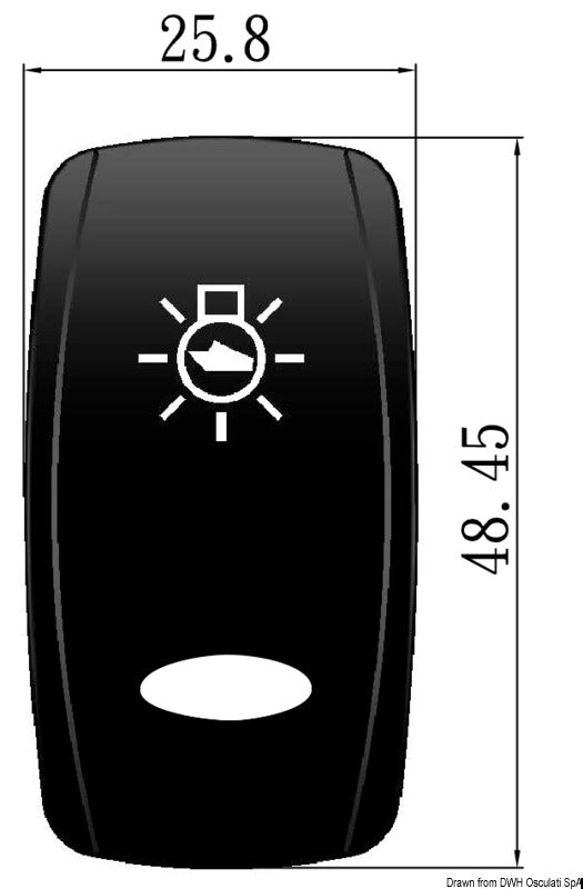 Oval symbolvippe til Marina TOP-afbryder – navigationslys