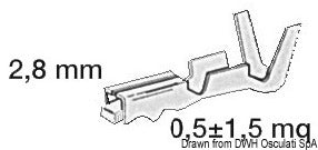 Hunkontakt i messing til vandtætte kabelstik, 2,8 mm / 0,5–1,5 mm², 100 stk.