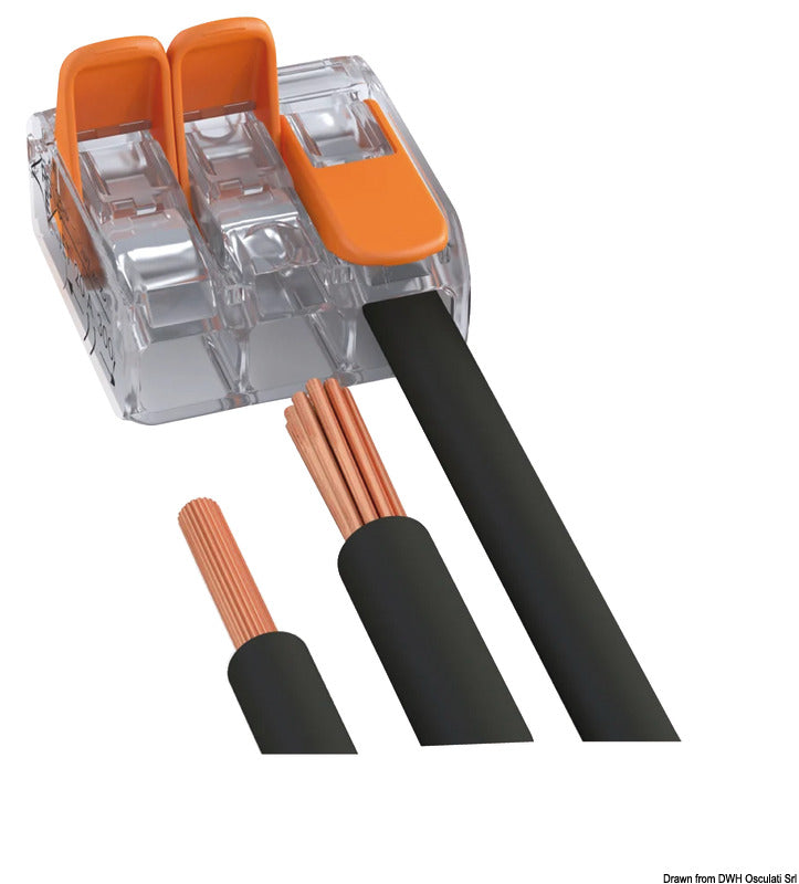 WAGO 221-613 fjedersamlemuffe med vippepal, 3-leder, 0,5–6 mm², 30 stk.
