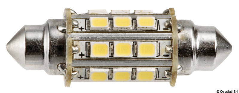 Festoonpære LED, hvid, 12 V 0,8 W