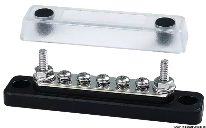 Techno Heavy Duty strømfordelingsskinne Mini Bus Bar, 2 × 5 mm + 5 × 4 mm, 100 A