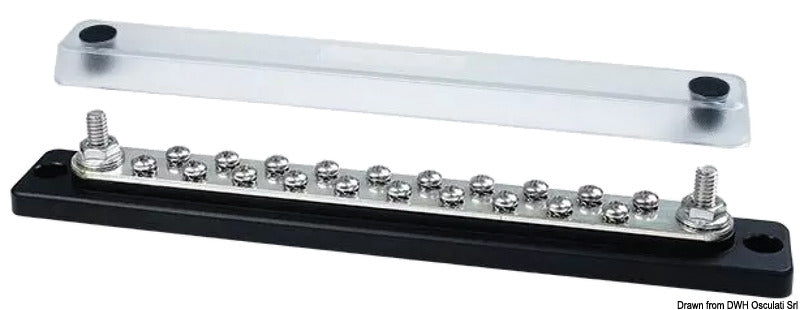 Techno Heavy Duty-samleskinne med transparent dæksel, 2 × 6 mm (20 × 4 mm)
