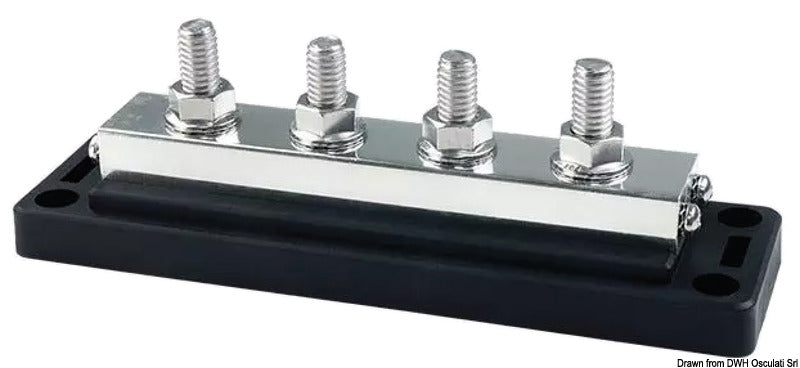 Techno heavy-duty samleskinne med transparent dæksel – Ultra Bus Bar, 4 × 10 mm, 600 A