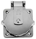 Wasserdichte Landanschlusssteckdose aus Edelstahl AISI 316, 220/110 V, 50 A