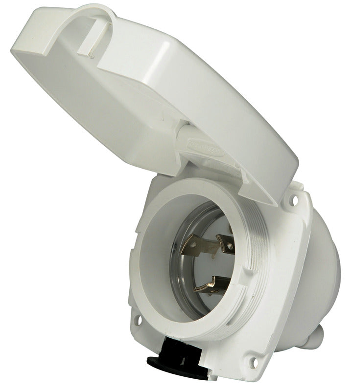 New Edge IP56-landstrømsindtag 30 A – hvid