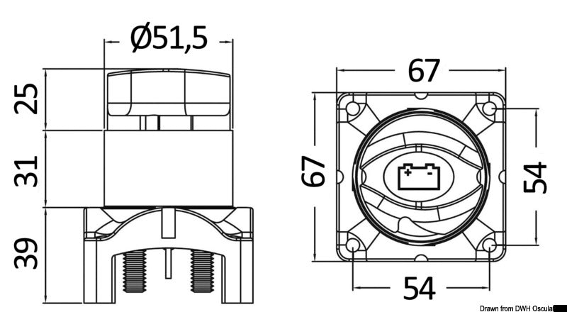 Elektrisk fjernbetjent batteriafbryder 275 A, 12/24 V DC