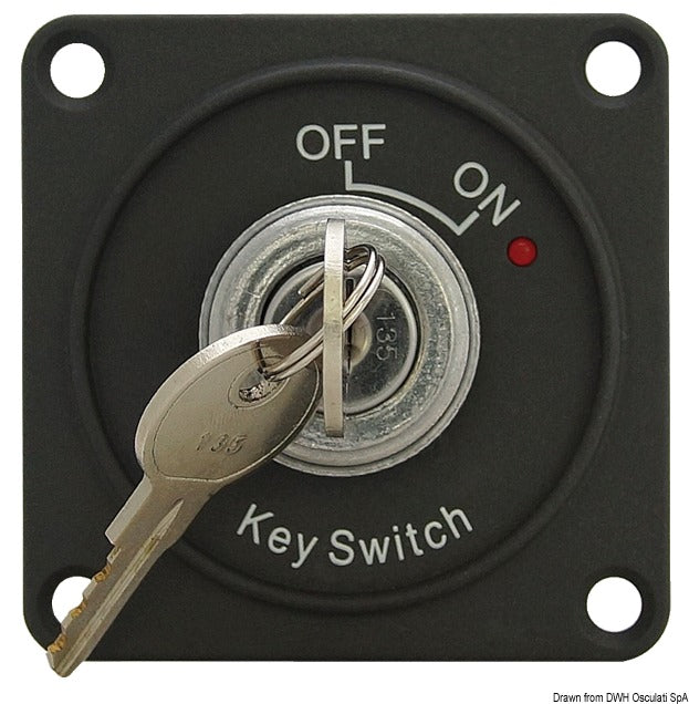 ON/OFF-nøglekontakt med LED-indikator 12 V DC 10 A