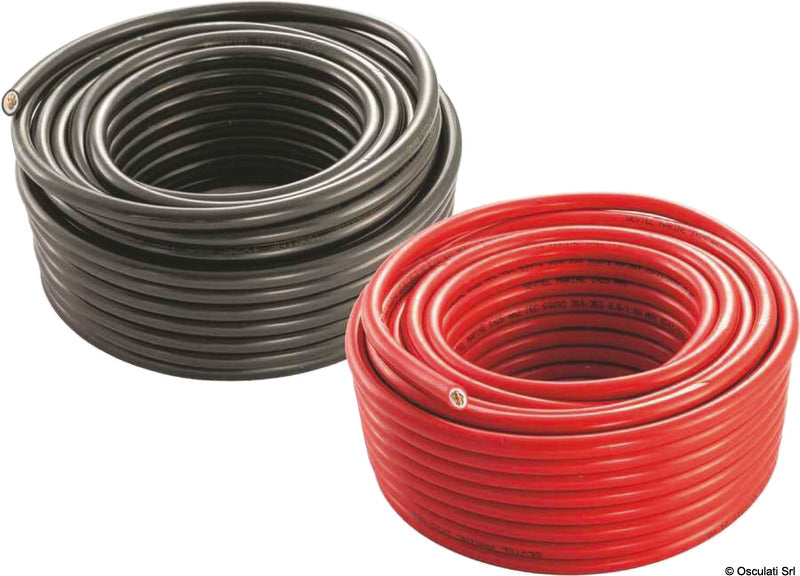 Fortinnet kobber-batterikabel, sort, 50 mm²