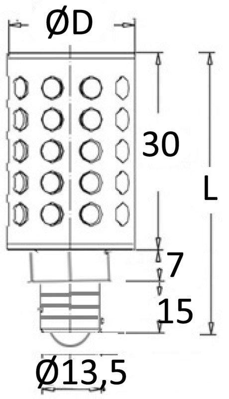 SMD LED-pære 12/24 V 2,5 W med E14-fatning