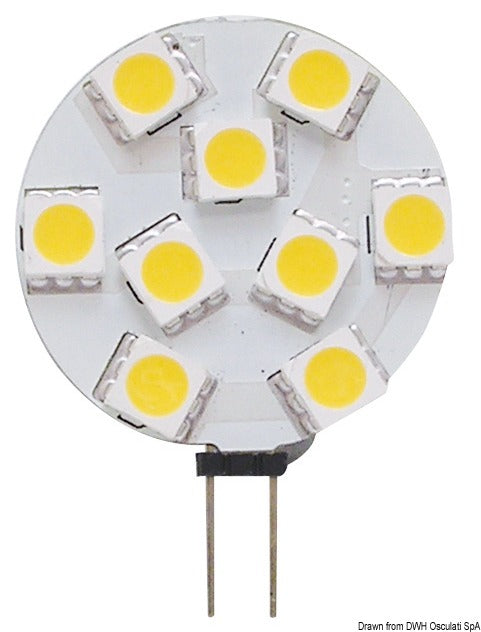 SMD LED-pære med G4-sokkel 12/24 V 1,6 W, 160 lm, Ø 28 mm, sidetilslutning