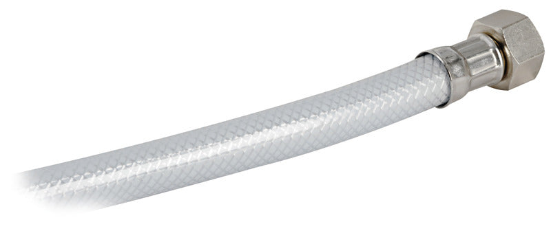 New Edge indbygget dæksbruser med Boris-brusehoved, forkromet/hvid, netforstærket PVC, 2,5 m