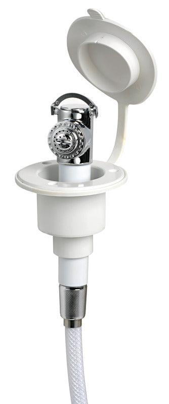 Trykknapsbruser hvid PVC-slange 4 m plan montering Osculati