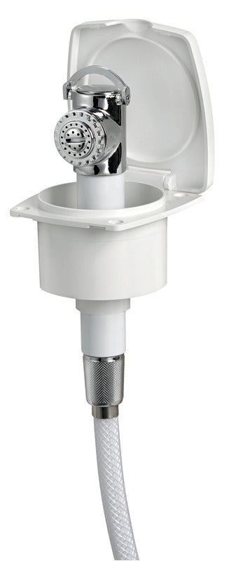 New Edge indbygningsdæksbruser med Mizar-trykknapbruser, hvid låge, netforstærket PVC, 2,5 m