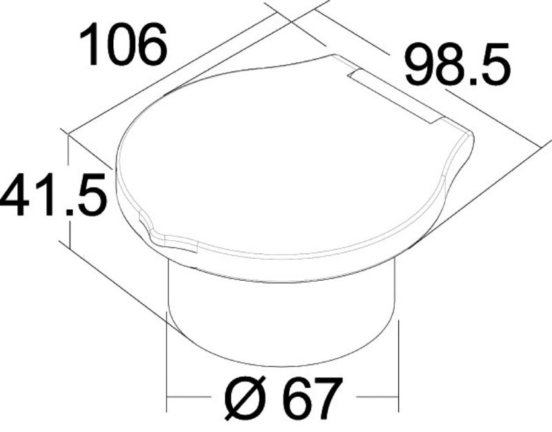 Shower box hvid PVC slange 2,5 m Osculati