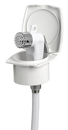New Edge indbygningsbruser med Boris håndbruser, hvid, 2,5 m netforstærket PVC-slange