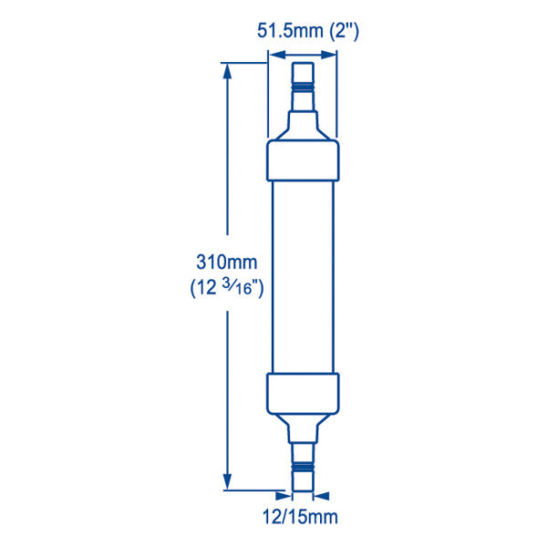 Whale Aquasource ferskvandsfilter system15 blå 15 mm