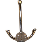 Coat hook matt chrome-plated brass double 130 mm