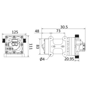 Europump Smart 5-membran ferskvandspumpe 12V Osculati