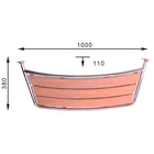 Bathing platform 1000 x 380 mm