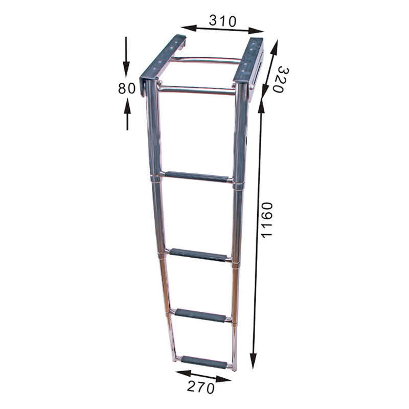 Telescopic ladder under platform 310x1180 mm 4 steps Tube 25mm