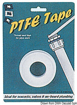 PSP Marine Tapes PTFE-tætningstape til hydrauliske forbindelser, 12 mm × 12 m