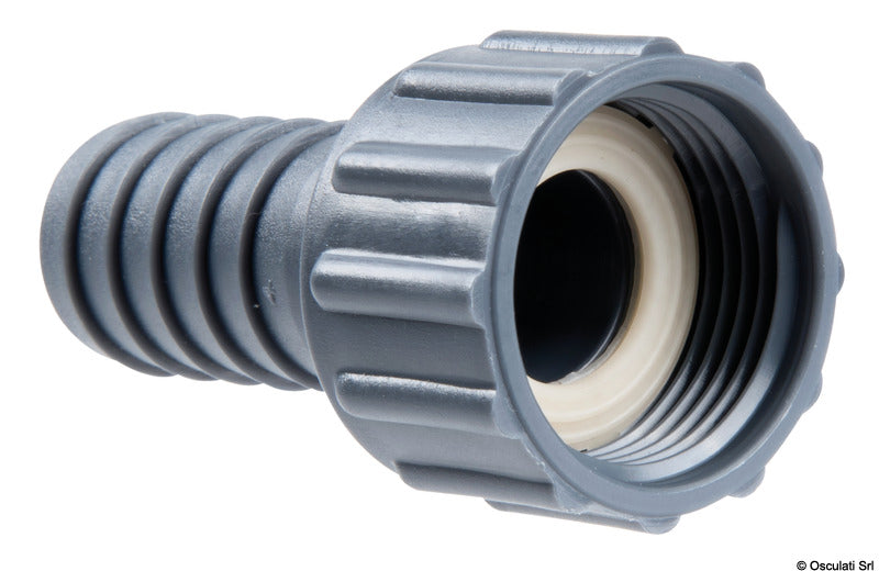 Lige hun-slangeadapter af polypropylen med drejemøtrik og pakning 1 1/4", Ø32 mm