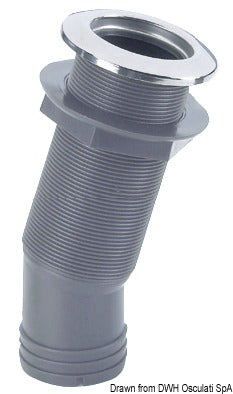 Skroggennemføring med 15° poleret rustfrit stålhoved, Ø50 mm, 2 1/4"