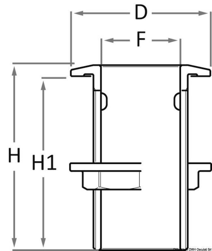 Guidi skroggennemføring i bronze 3/8"