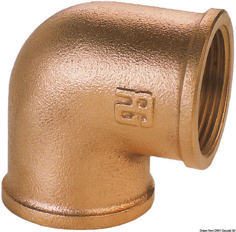 GUIDI 90° bronzeknæ i bronze, F-F, 1/2"