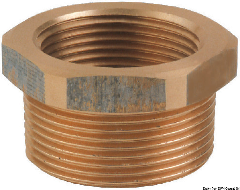 GUIDI reduktionsbøsning i bronze 2" × 1 1/2"