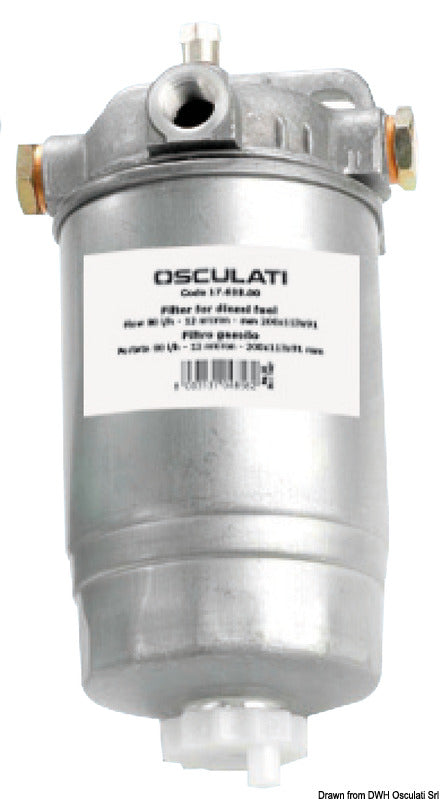 Dieselfilter med 12 µm papirindsats, 80 l/t