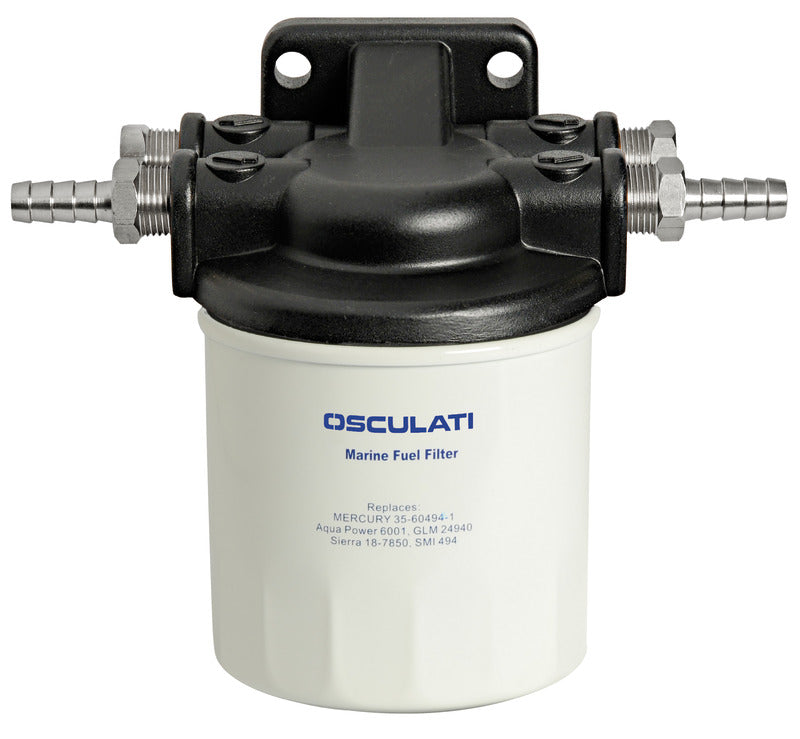 10-mikron benzin-/dieselfilter med aluminiumfilterhoved og engangspatron, 182-404 l/t