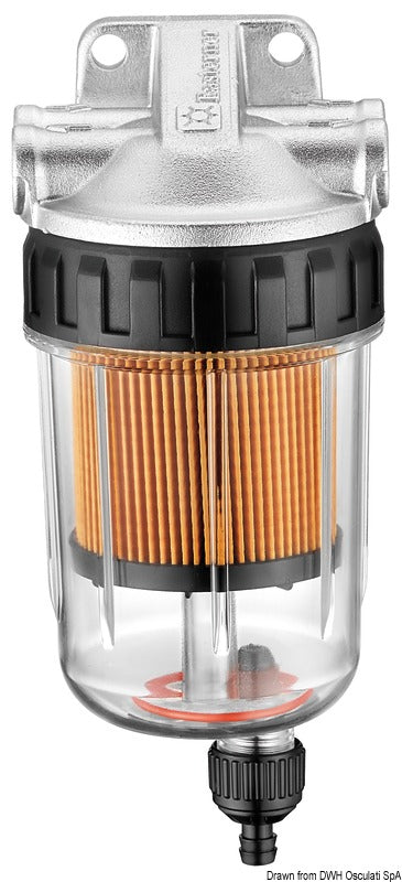 Dieselfilter med vandudskiller, 205–420 l/t, 25 µm