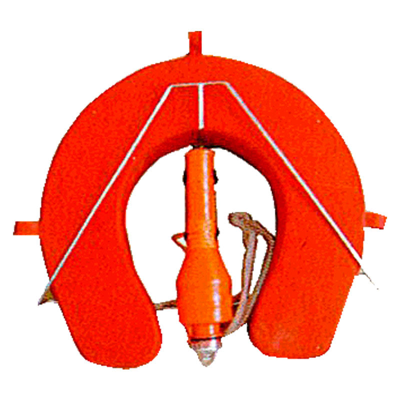 Horseshoe lifebuoy stand rf. w/waterlight holder