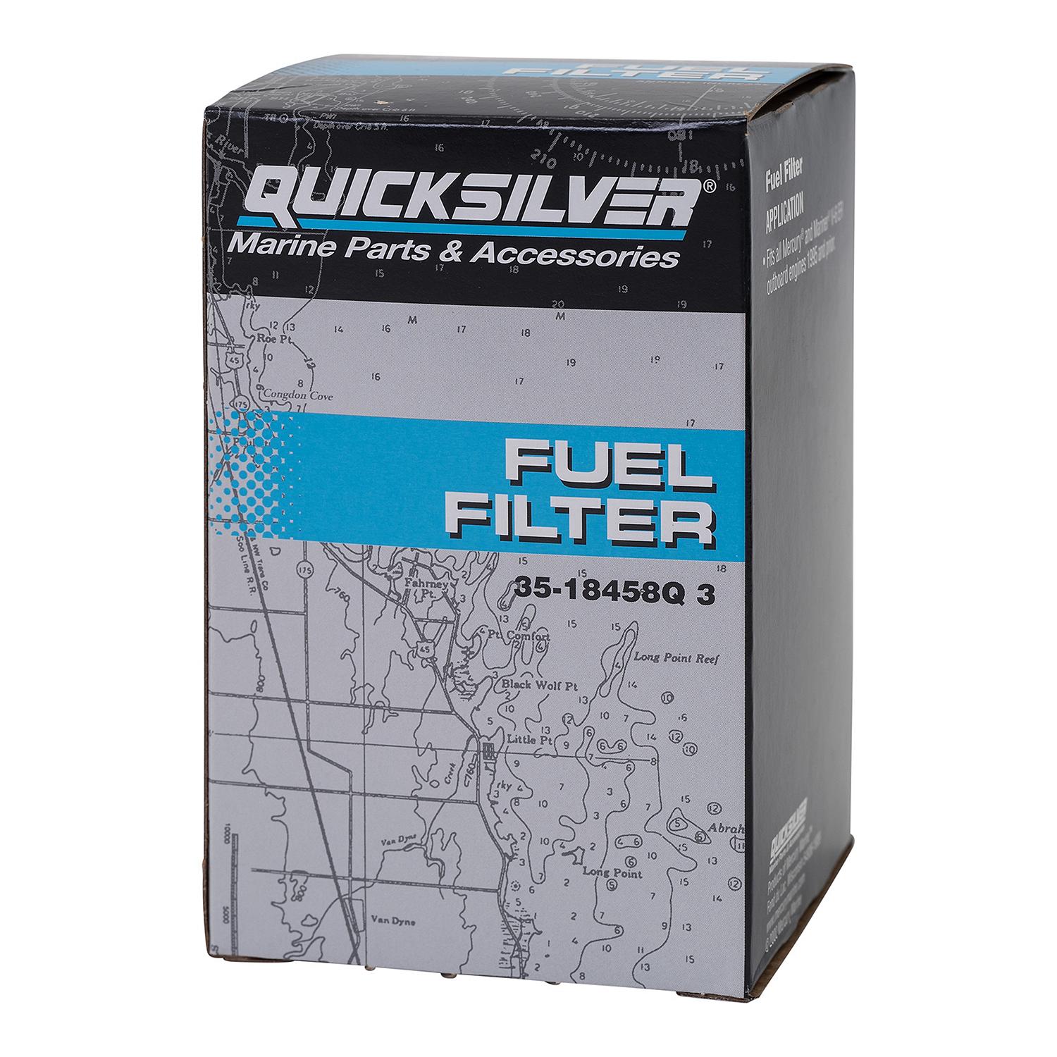 Quicksilver 35-18458Q3 vandudskillende brændstoffiltersæt med sort vandsensor