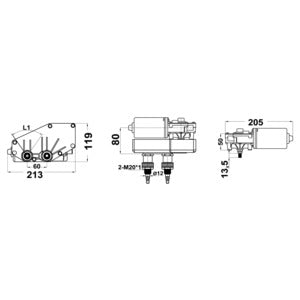 Motor for arme og viskerblade 12 V 70 W Osculati