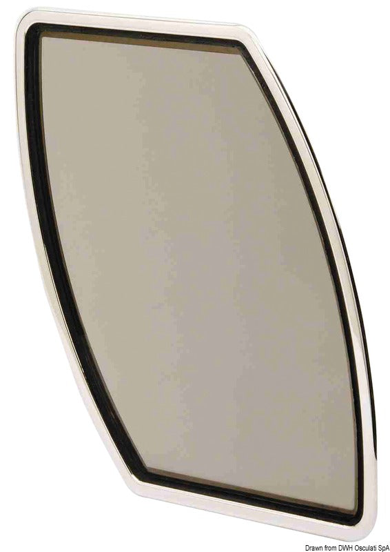 Bomar Flagship fast portlight i AISI 316 rustfrit stål – venstre, 230 × 337 mm