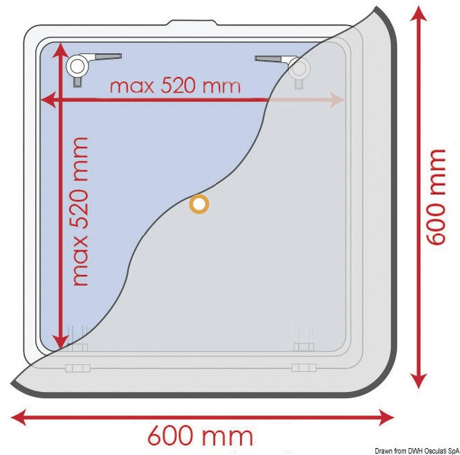 Waterline Design mørklægningsgardin med insektnet 600 × 600 mm til bådluge