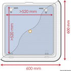 Waterline Design myggenet 600 × 600 mm til bådluge, maks. åbning 520 × 520 mm