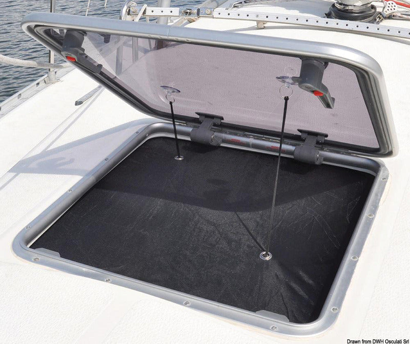 Waterline Design myggenet 600 × 600 mm til bådluge, maks. åbning 520 × 520 mm