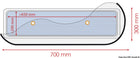 Waterline Design myggenet 700 × 300 mm til koøje