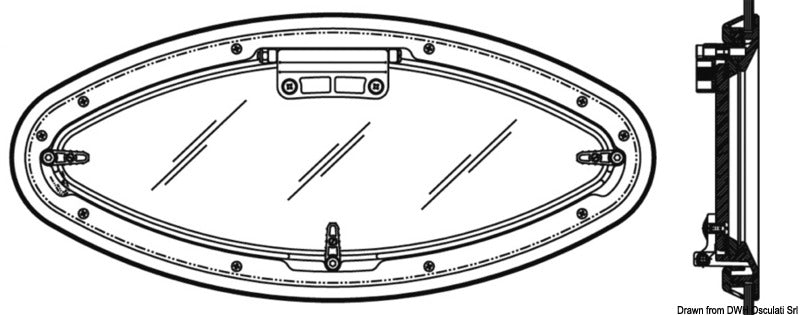 BOMAR Flagship åbningsbart elliptisk koøje 209 × 468 mm