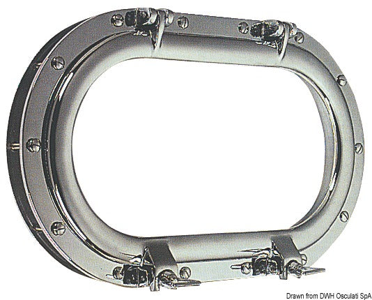 Ovalt koøje i forkromet messing 265 × 435 mm
