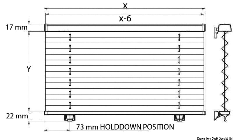 Dometic Oceanair Skysol Motion plisségardin 350 x 400 mm, hvid