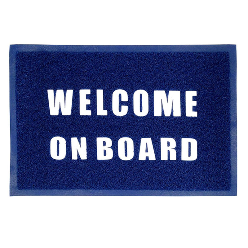 Mat blue "Welcome On Board" 40 x 60 cm