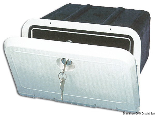 Nuova Rade indbygningsboks til VHF/radio/CD, 285 × 180 × 260 mm, med lås