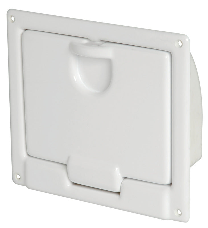 Opbevaringsrum til skotmontering i hvid blank ABS, 220 × 195 × 70 mm